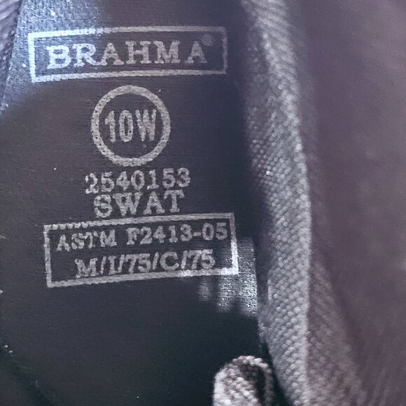 Brahma Mens Swat‎ Tactical Black Combat Boots Comp Toe Size 10W Leather 《953》B - Picture 3 of 10